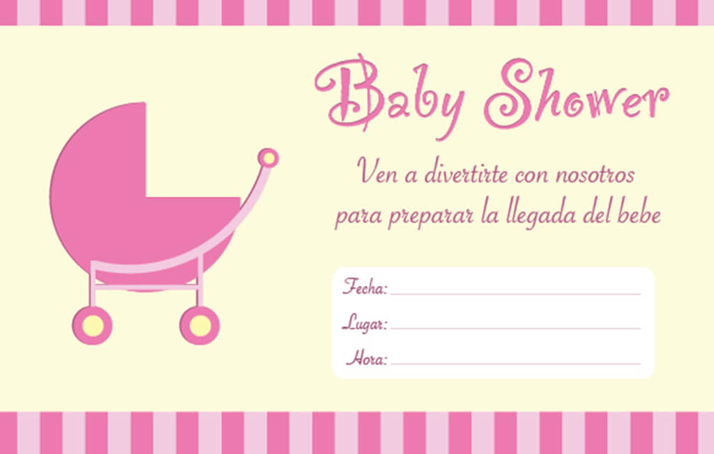 Invitaciones de Baby Shower Carricoche Rosa